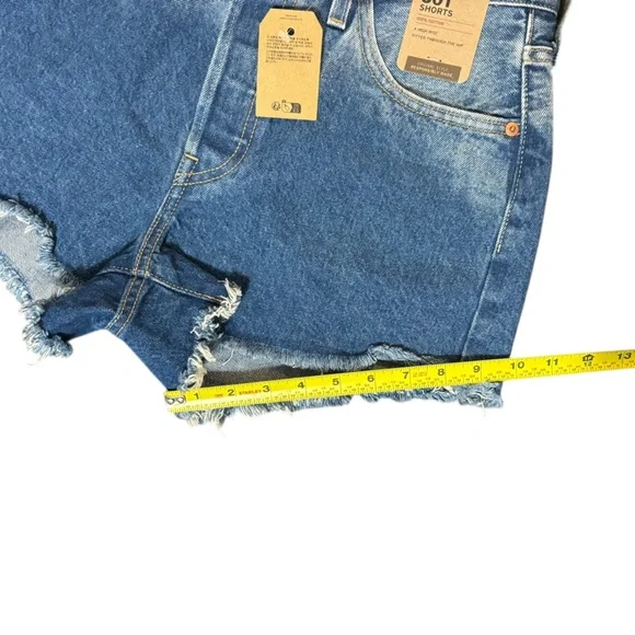 Levi's Blue Jean Shorts Distressed Cut-Off Style - Picture 9 of 11